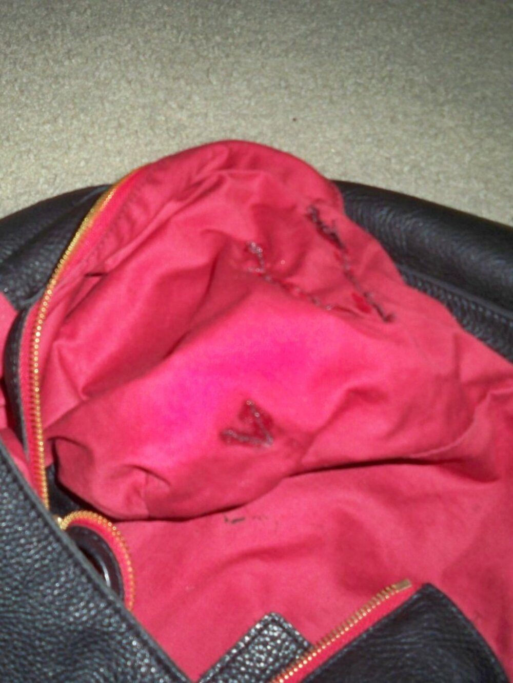 Hammitt TOM Black Leather Handbag with gold hardware and gold zipper-EUC!! $525 - Picture 5 of 6